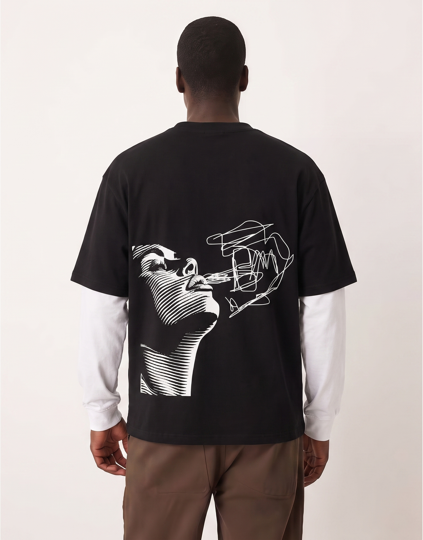 Silent Chaos Oversized T-Shirt, styled on model