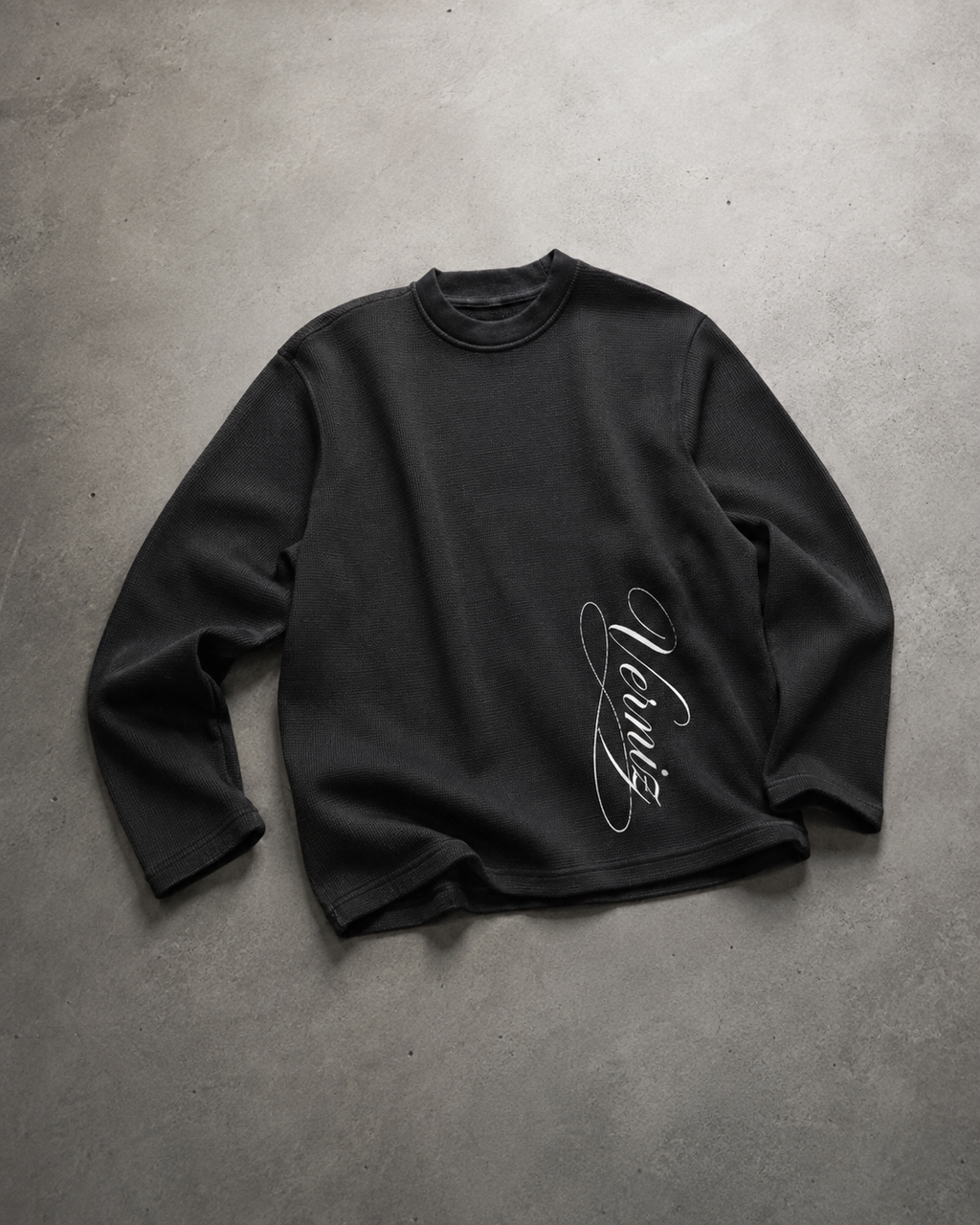 URBANEX Midnight Gaze Waffle Knit Long Sleeve