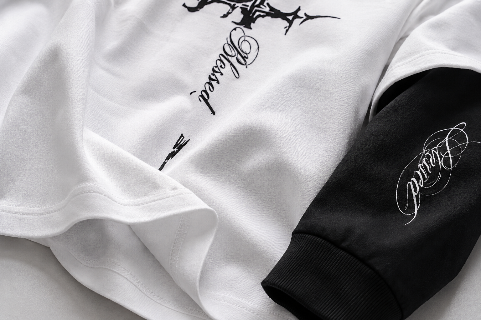 Blessed Cross Layered Oversized Tee