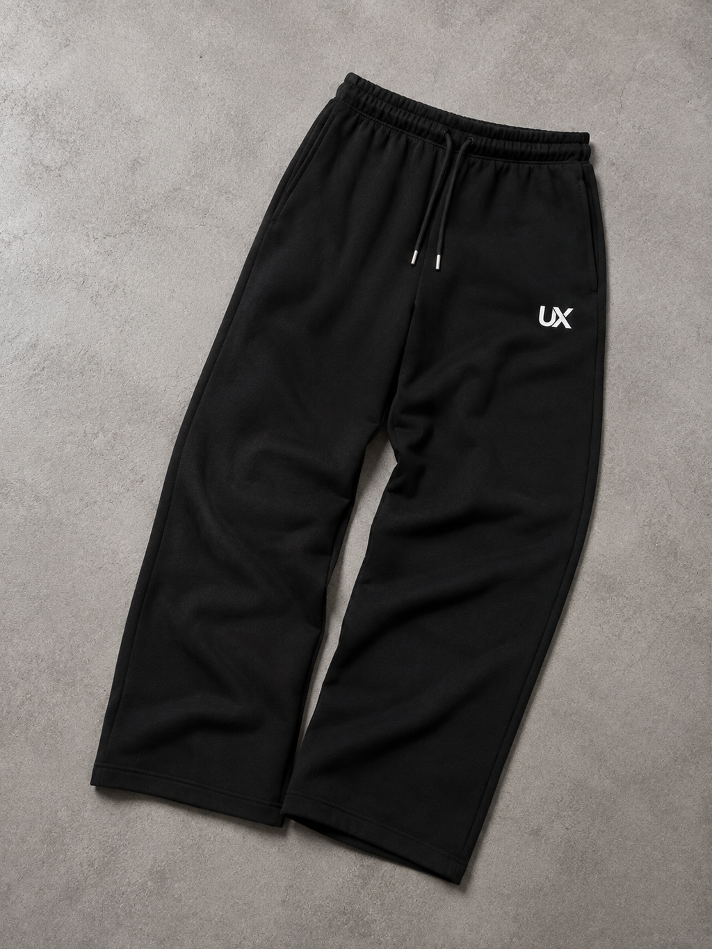 UX Wide-Leg Sweatpants — Black