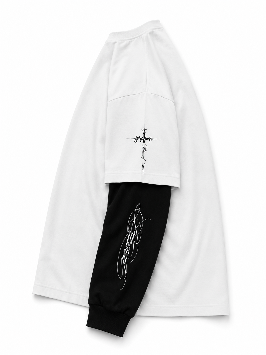 Blessed Cross Layered Oversized Tee