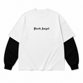 Dark Angel white attached-sleeve oversized tee by URBANEX