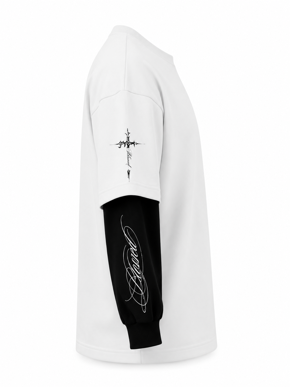 Blessed Cross Layered Oversized Tee