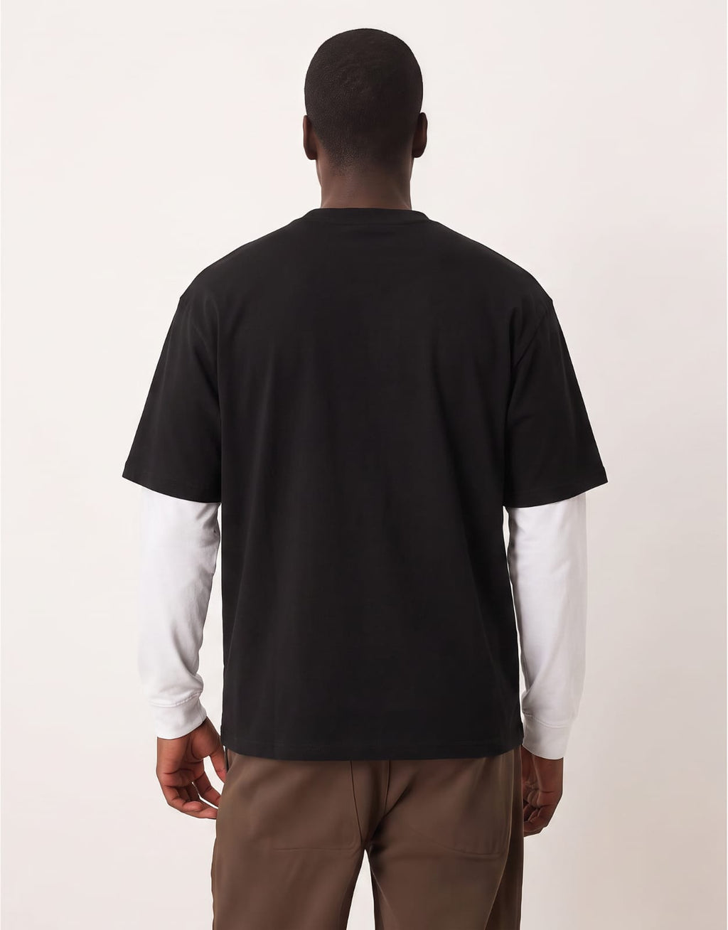 Relentless Warrior black oversized T-shirt, worn photo
