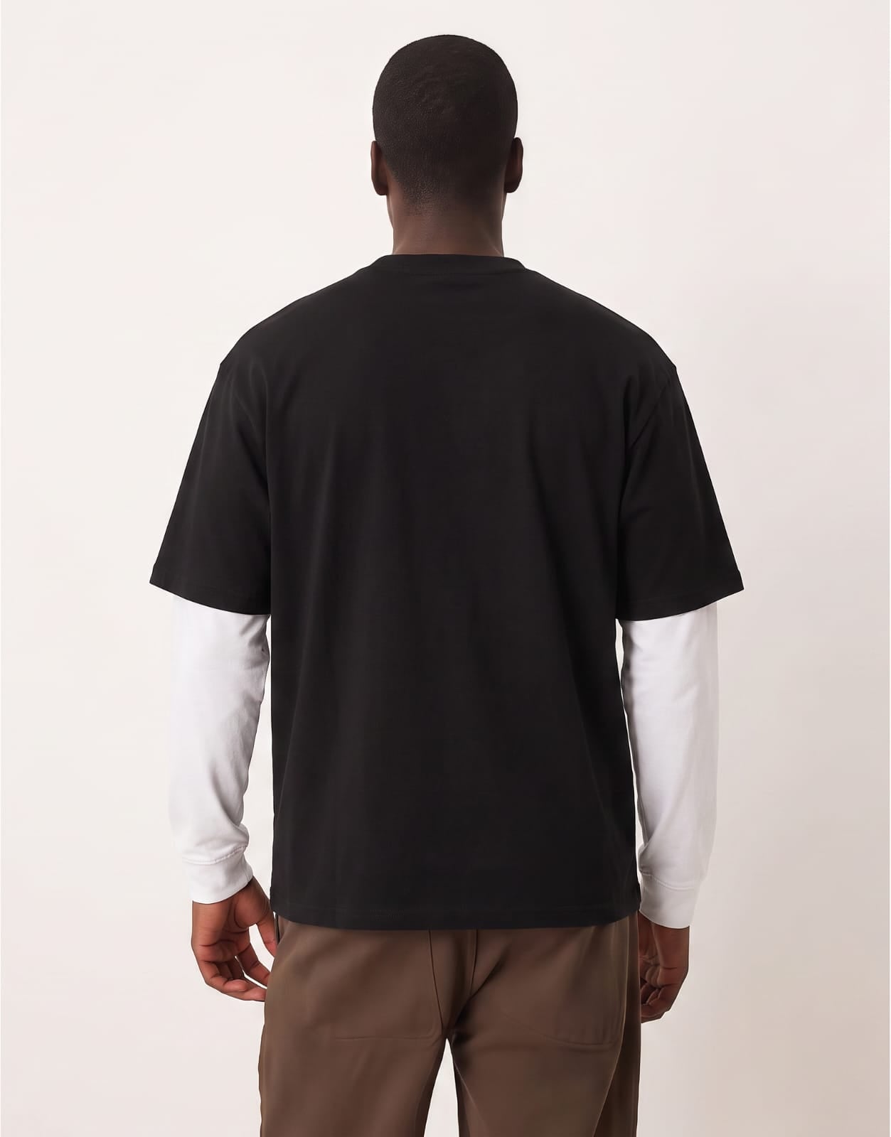 Relentless Warrior black oversized T-shirt, worn photo