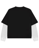 Black With White Sleeve Oversized Tee Back Design