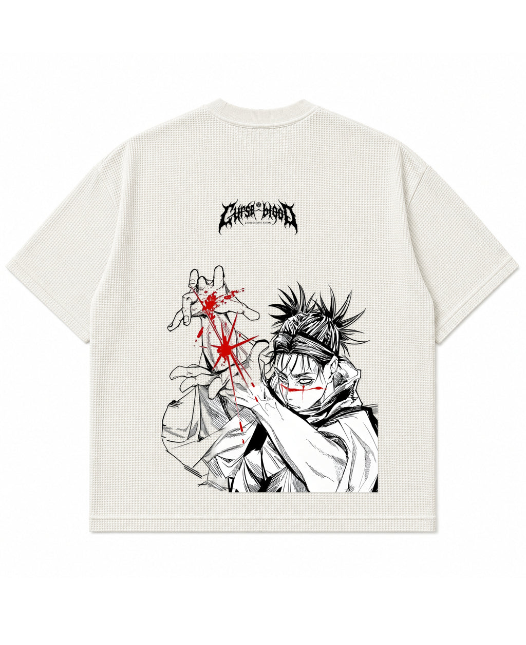 Off-white waffle boxy fit Back Design