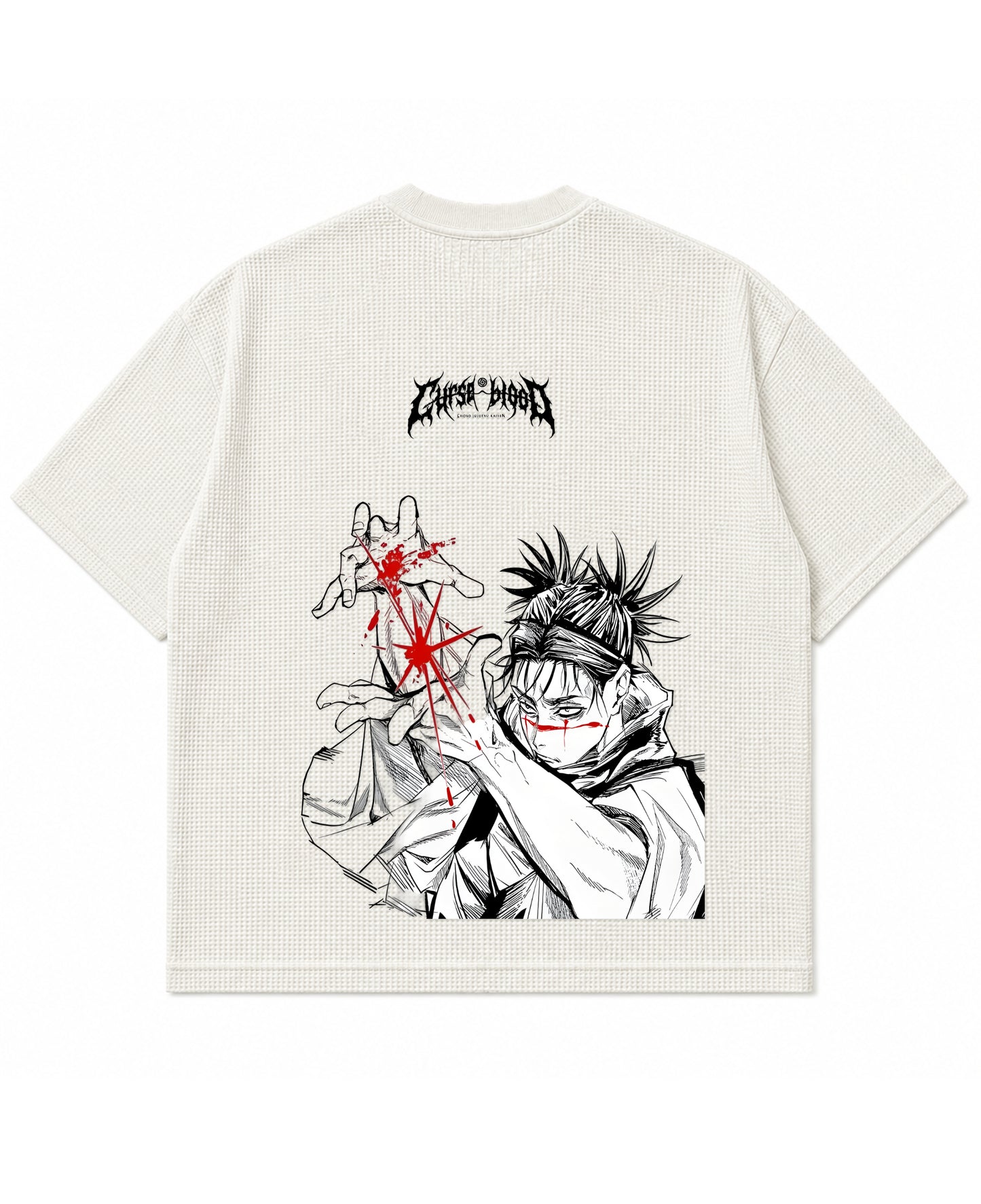 Off-white waffle boxy fit Back Design