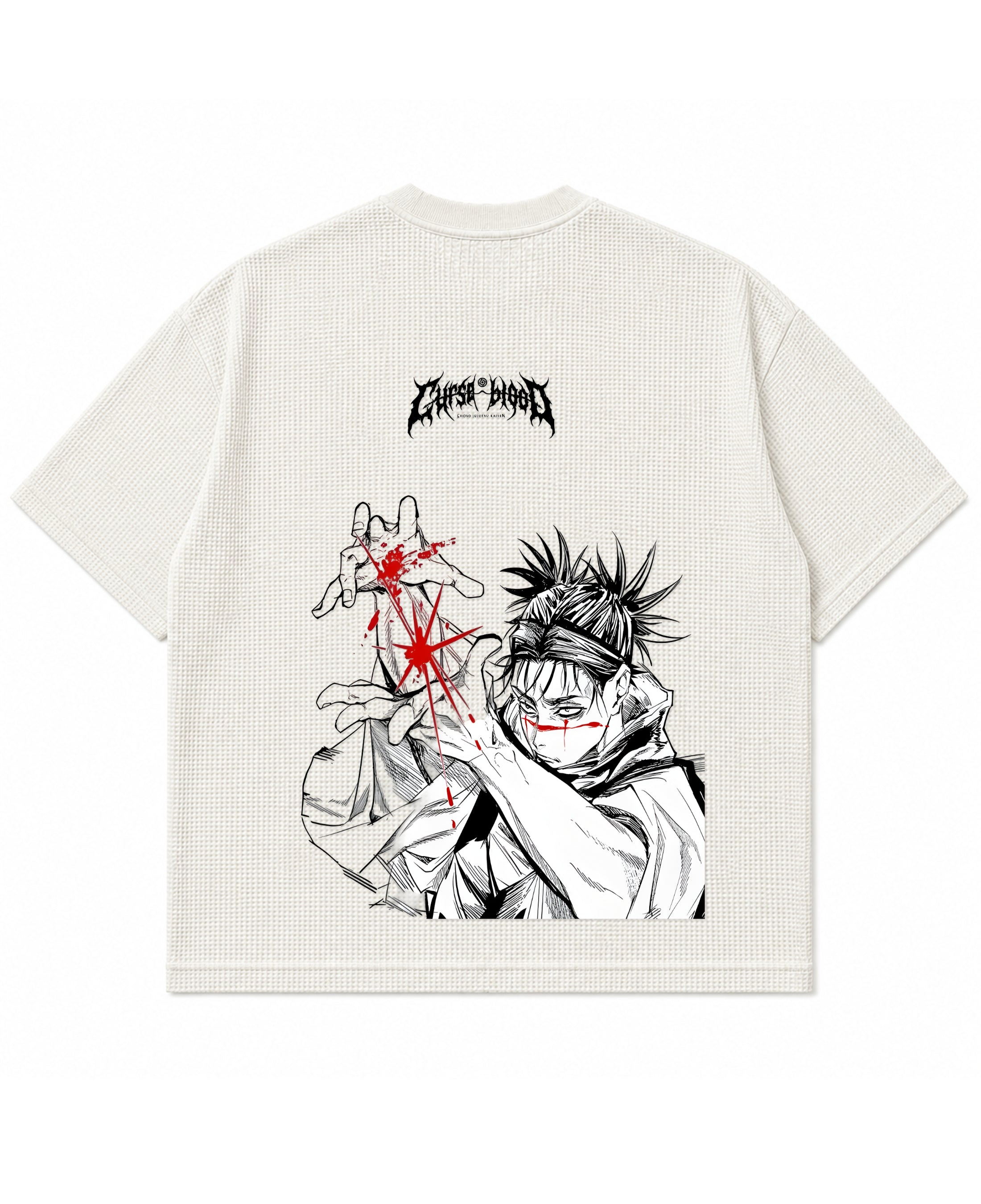 Off-white waffle boxy fit Back Design