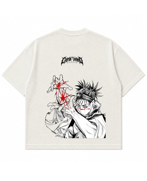 Off-white waffle boxy fit Back Design