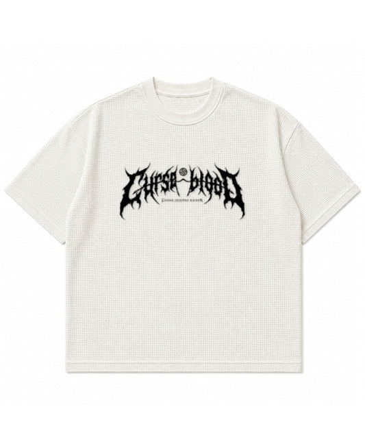 Off-white waffle boxy fit Front Design