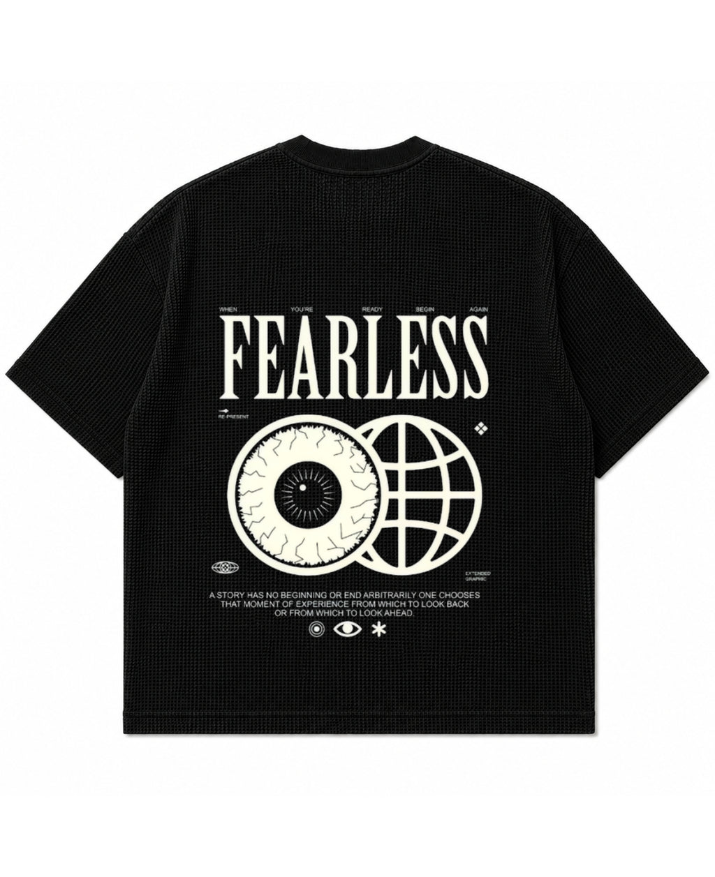 Black waffle boxy fit Back Design