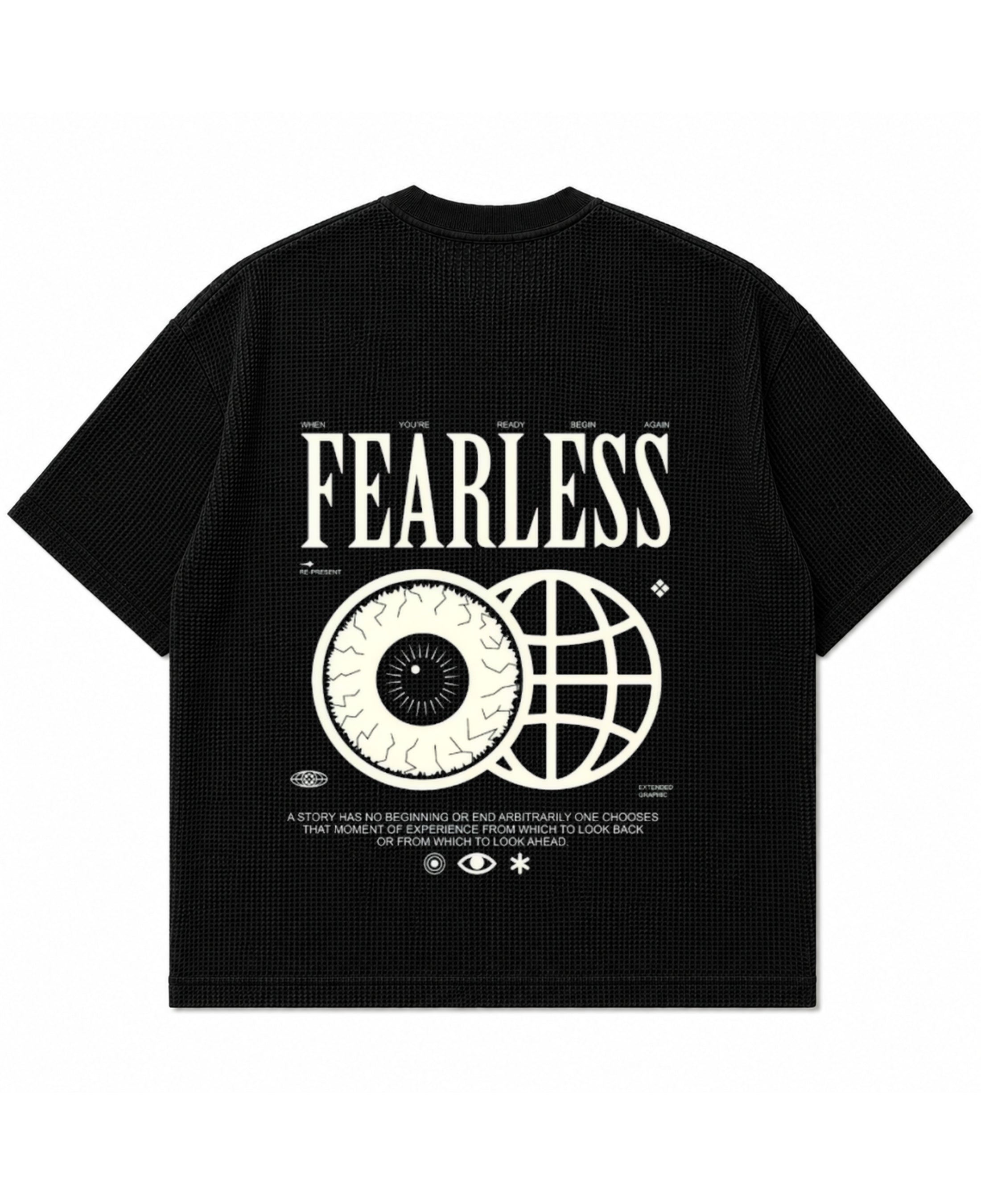 Black waffle boxy fit Back Design