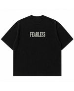 Black waffle boxy fit Front Design