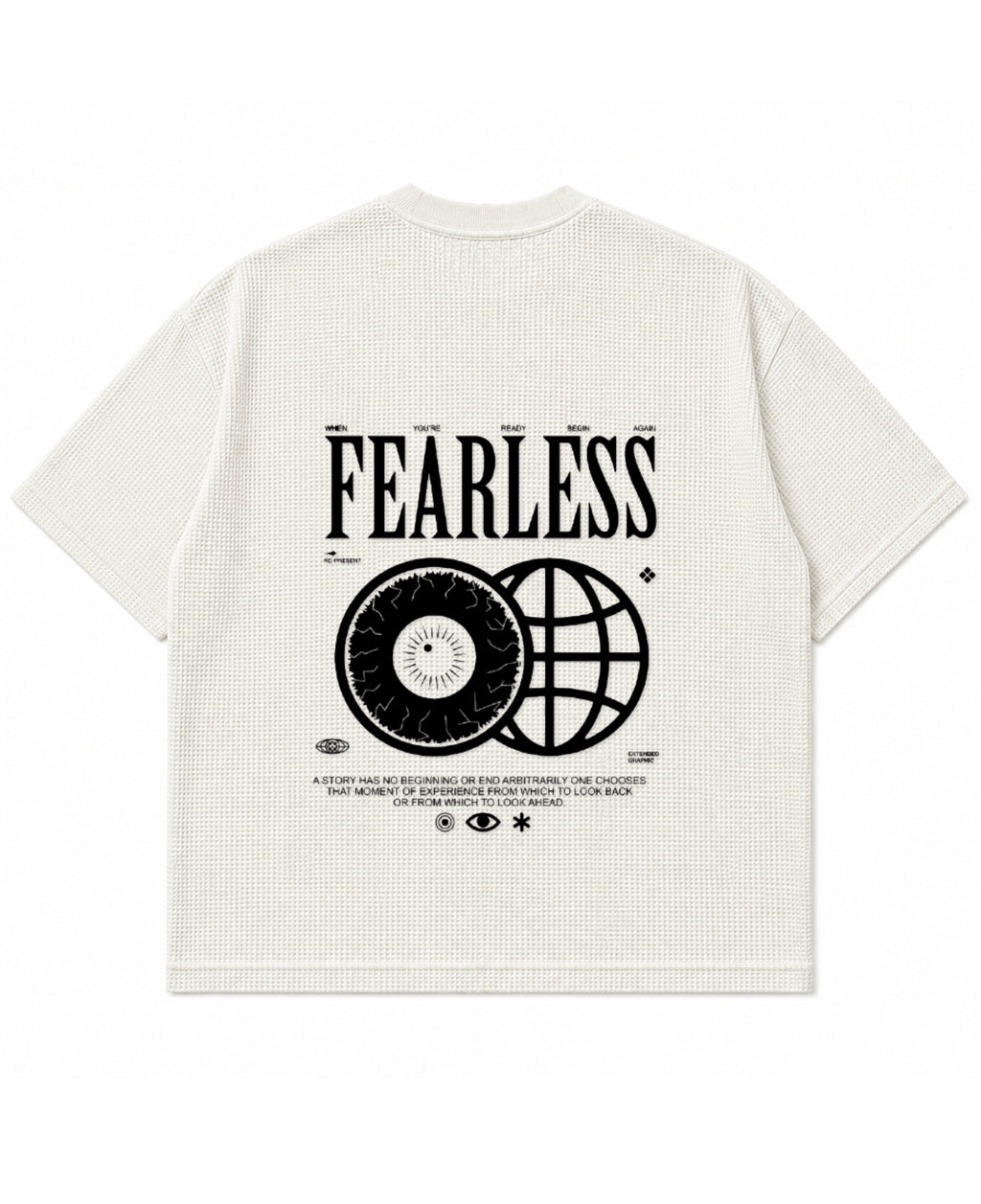 Off-white waffle boxy fit Back Design