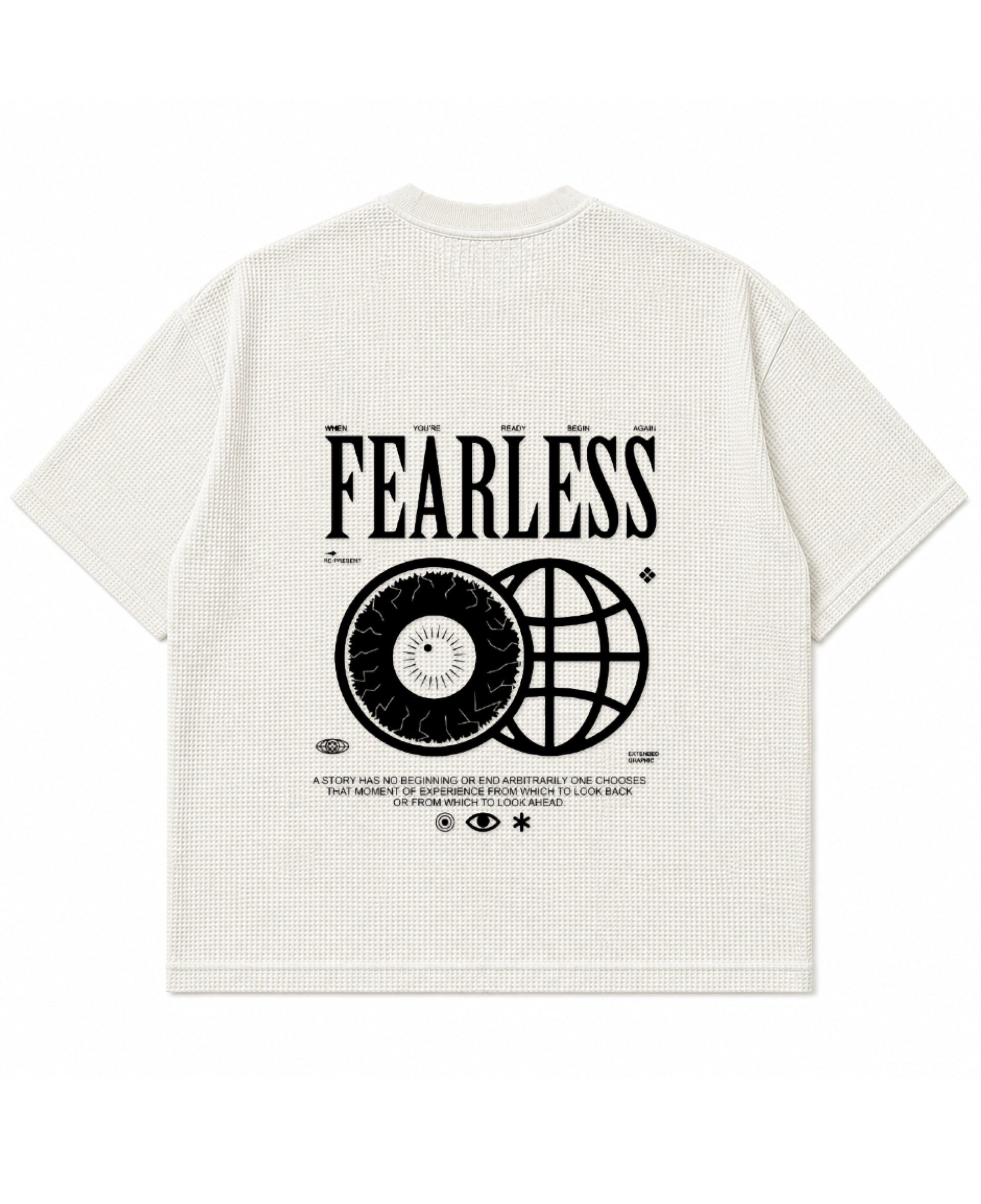 Off-white waffle boxy fit Back Design