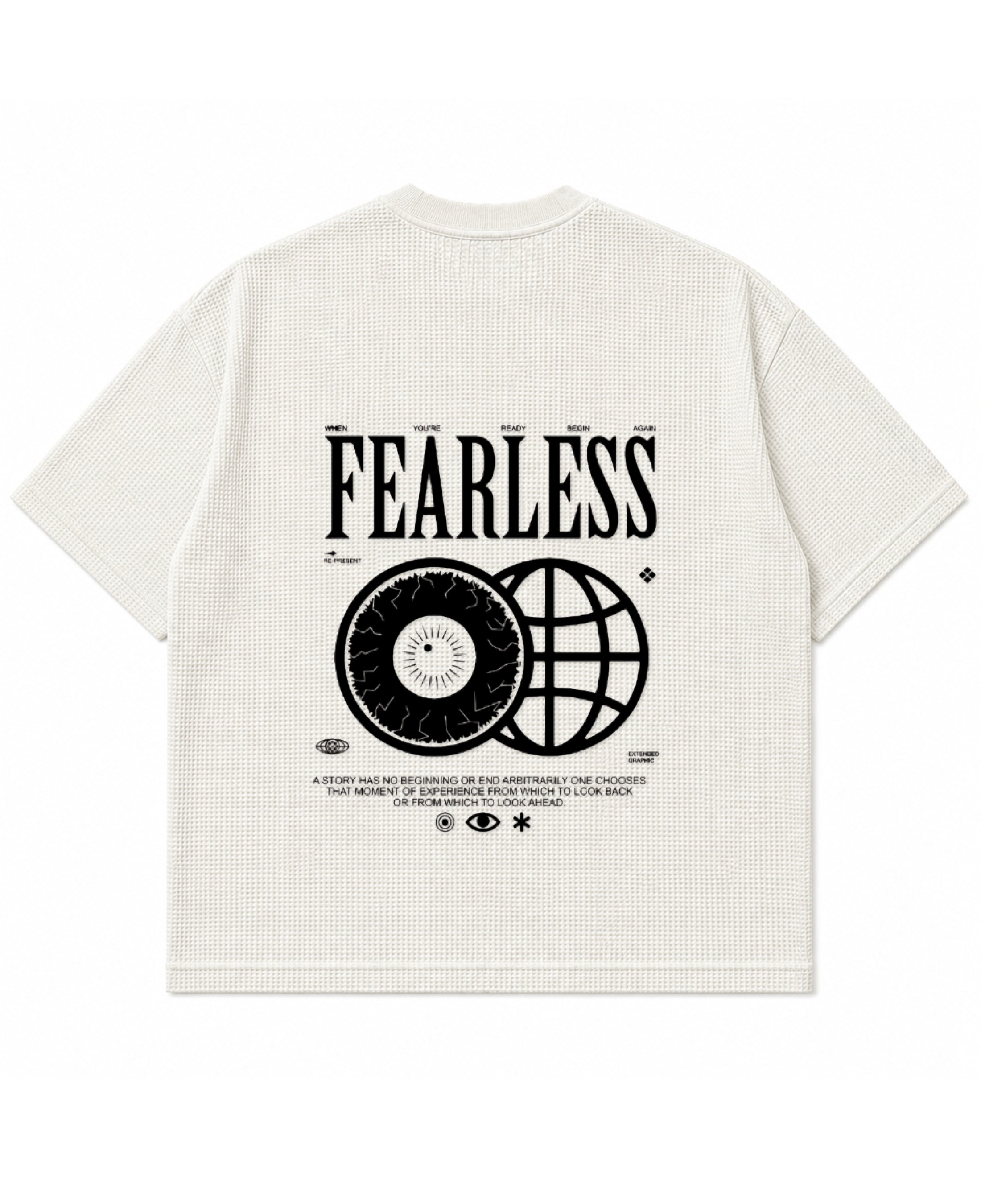 Off-white waffle boxy fit Back Design