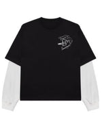 Black With White Sleeve Oversized Tee Front Design